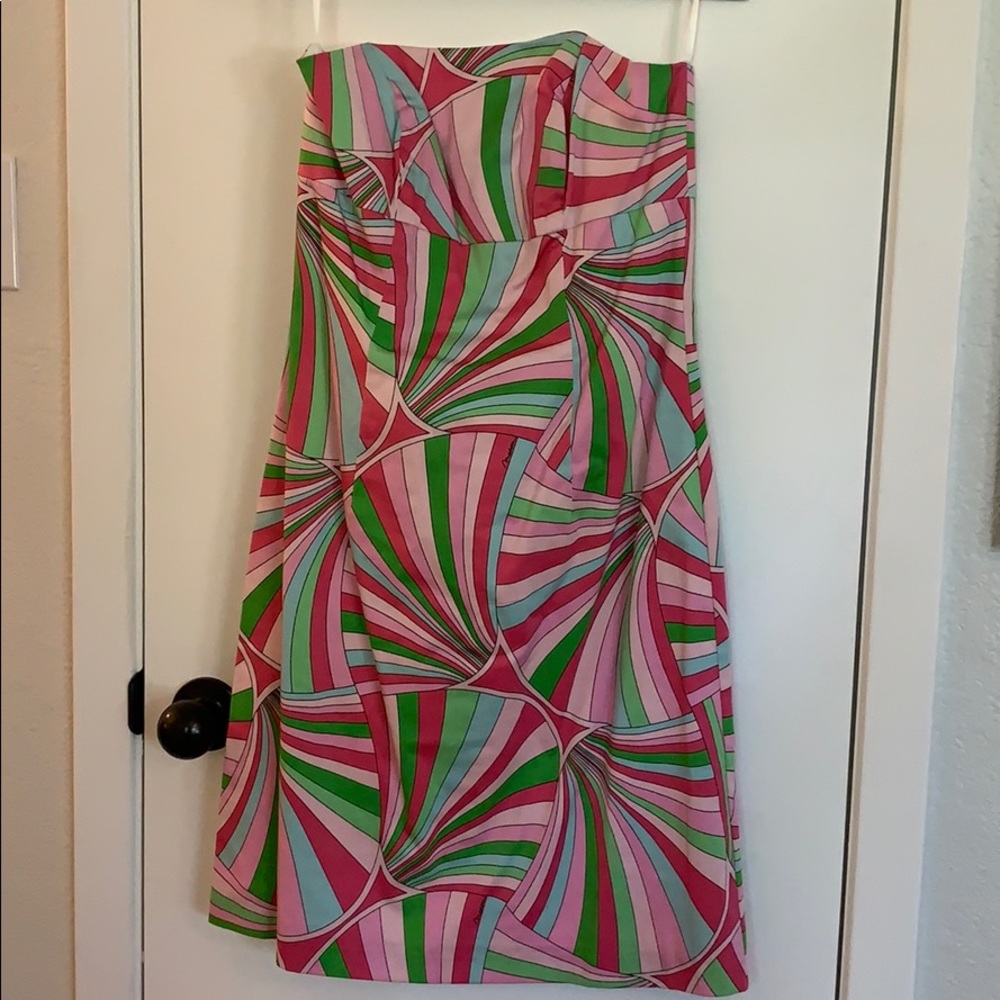 Colorful strapless dress